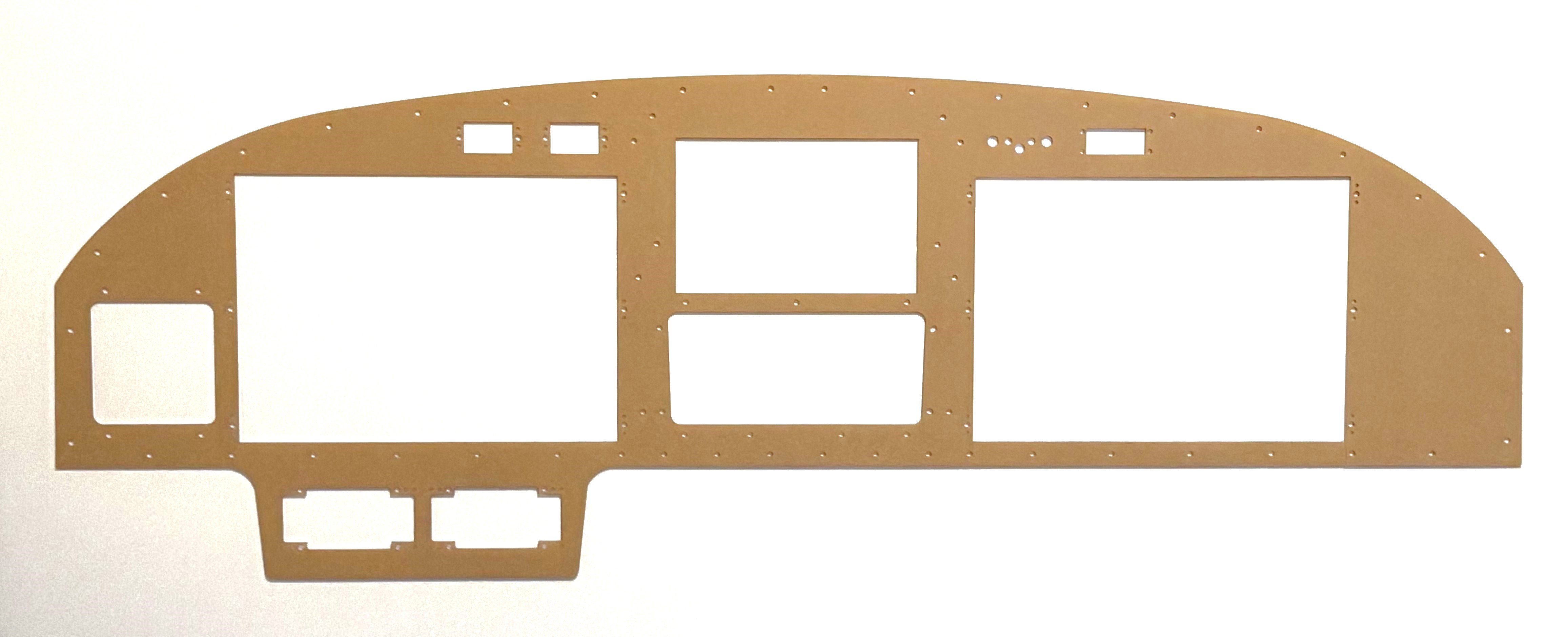 Clear polycarbonate test panel for aircraft instrument fitting